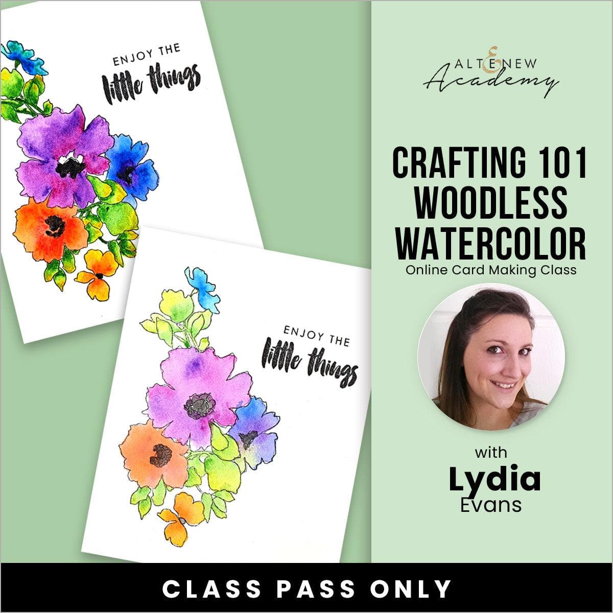 Crafting 101 - Woodless Watercolor Online Cardmaking Class
