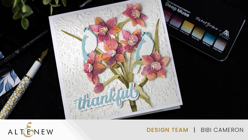 Create a Gorgeous Watercolor Die Cut Card with the New Deep Muse
