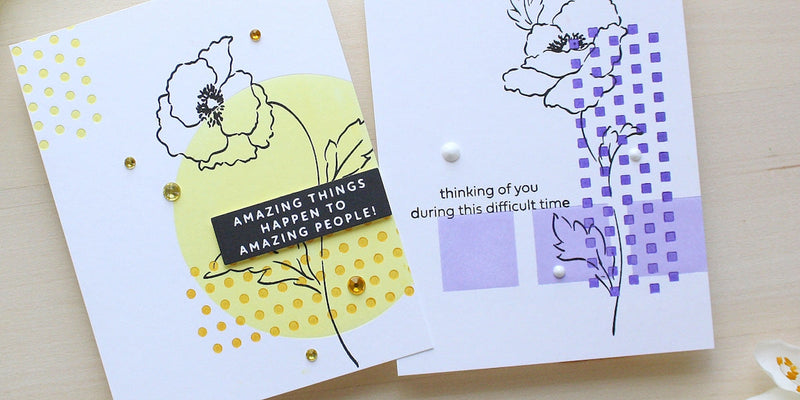 Card Making  with Soft Florals on Modern Geometric Backgrounds.