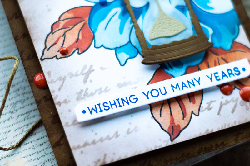 Vintage Floral Hourglass Card with Layered Details