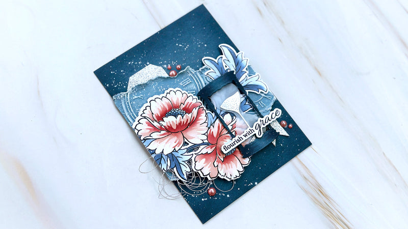 Layered Florals with Faux Denim Texture