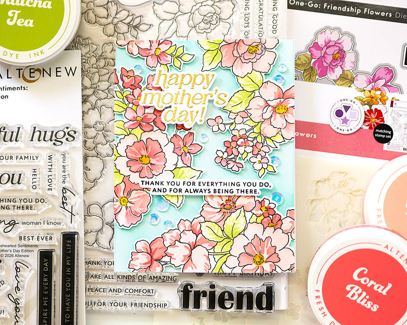 Double Stamping a Mother’s Day Card with the One Go: Friendship Flowers Suite