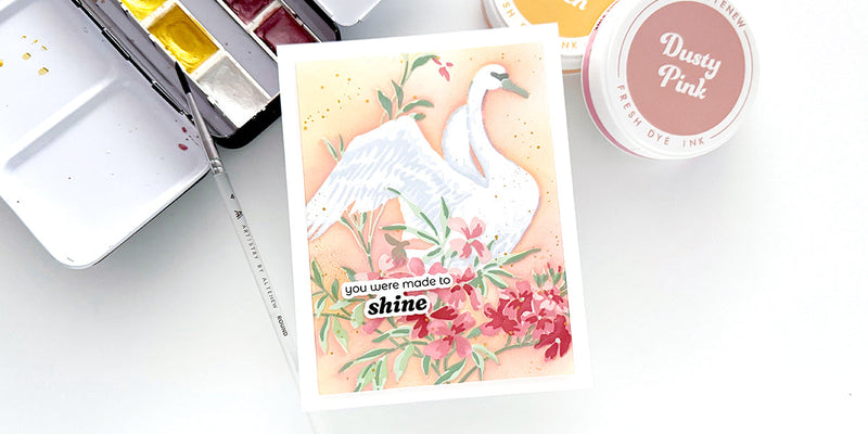 Layered Stencil Ink Blending: Swan Serenade Card Tutorial