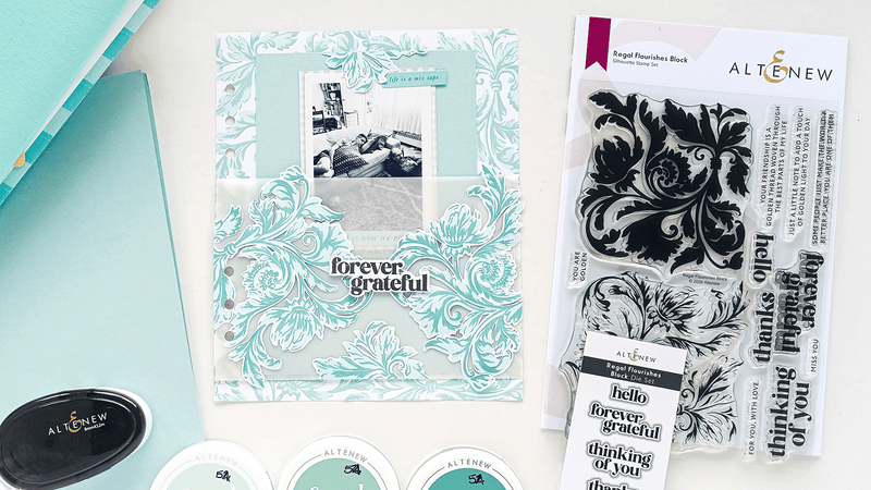 Bring Monochromatic Elegance to Your Projects with  Regal Flourishes Block