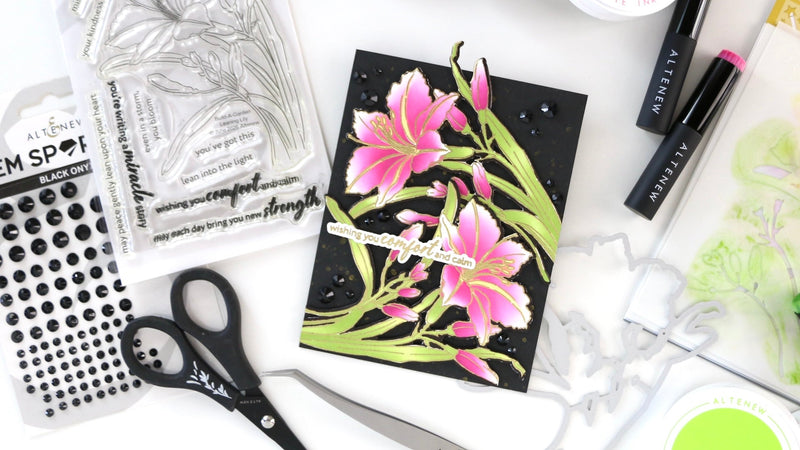 Dramatic Sympathy Card with the Build-A-Garden Leaning Lily