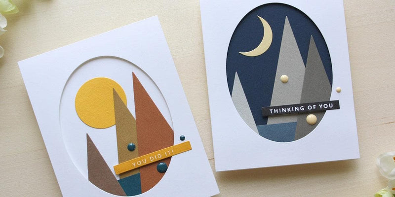 Masculine Cards Made Simple: 2 Abstract  Mountain Scenes