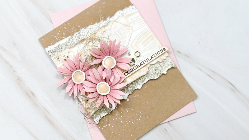 Rustic Glam Congratulations Card with Sparkle + VIDEO