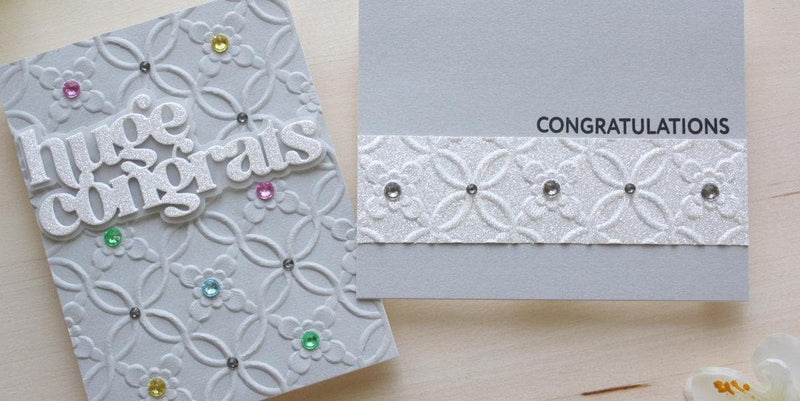 Botanical Rails 3D Embossing Folder – 2 Quick but Elegant Congratulations Cards