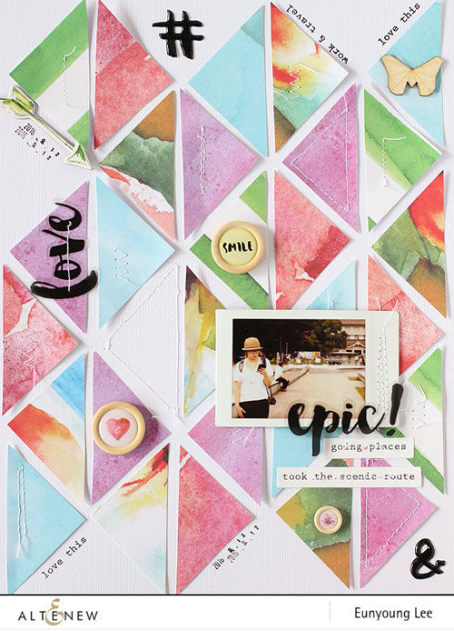 A Pattern Play Layout with Reflection Scrapbook Kit