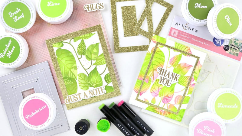 Stencil Art: Flourishing Vines in focus