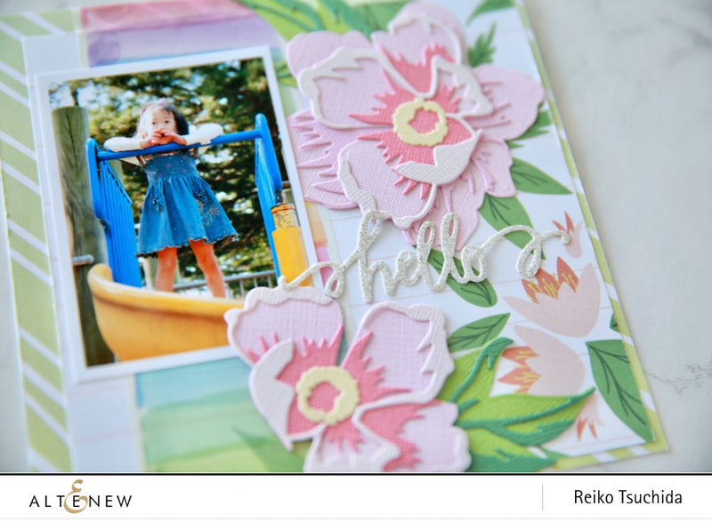 Add Beautiful 3D Die-Cut Flowers on Your Scrapbook Layouts (feat. Peony Dream 3D Die)