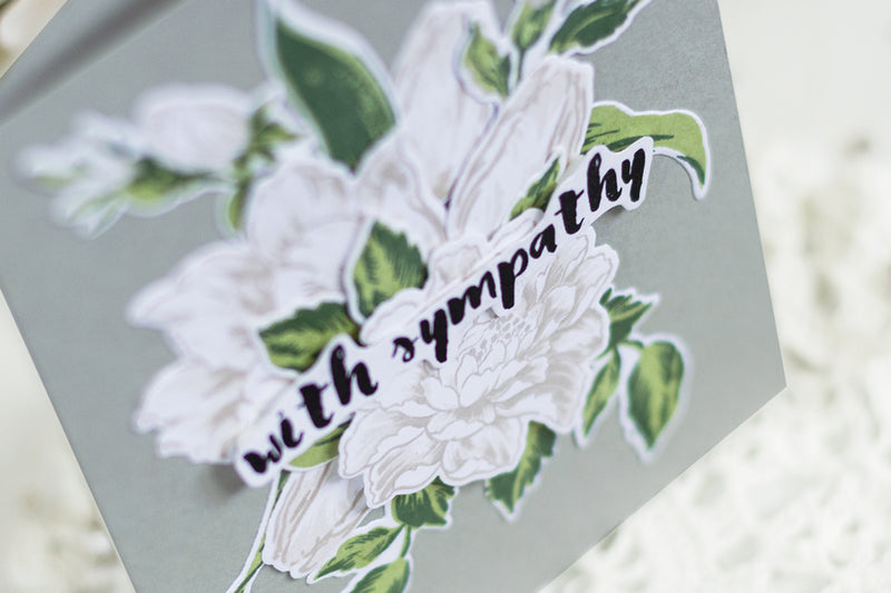 Sympathy Card with “White” Layered Flowers