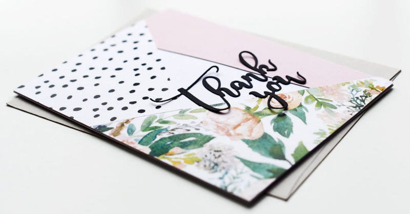 Geometric Thank You Card with Patterned Paper