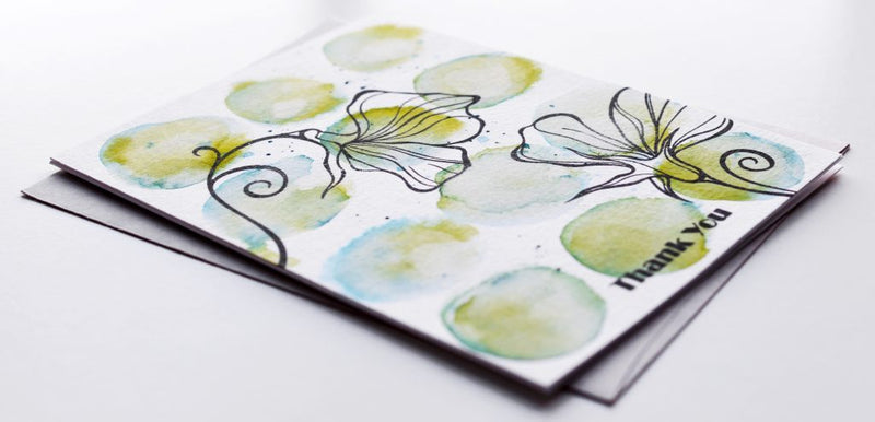 One Layer Card with Watercolor Background