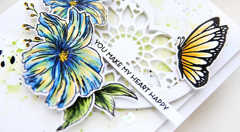 VIDEO: Multi-Toned Happy Heart Floral Card