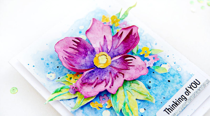 Video: Messy Watercolor Card with Peony Dream 3D Dies