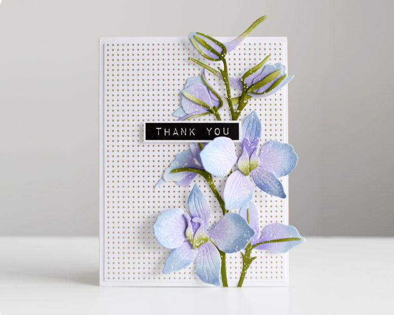 CAS Pastel Floral Card Using This Beautiful Larkspur Layering Die Set!