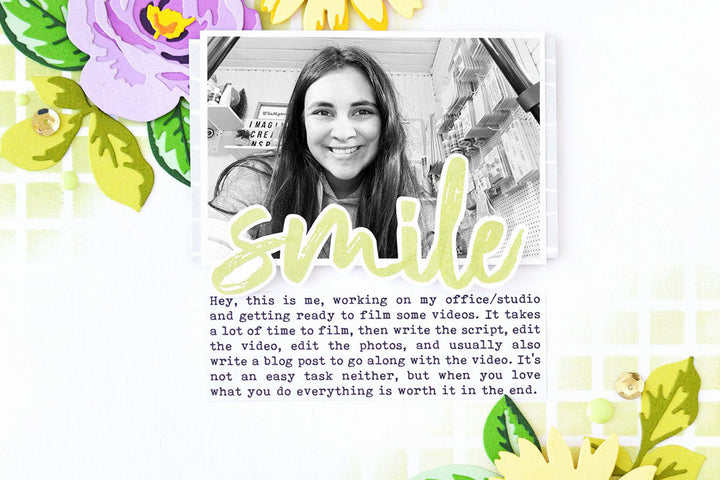 Easy floral scrapbook layout