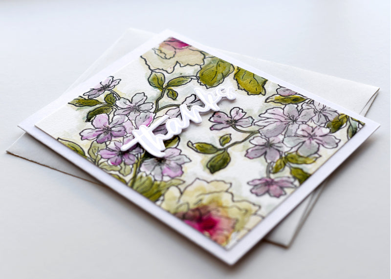 Two Ways to Use One Stamped Background and Artists' Watercolor Tubes