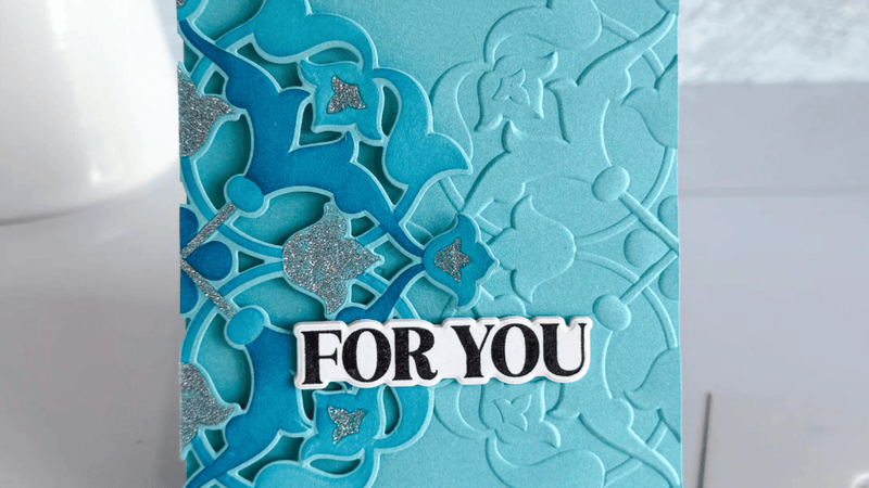 Fun Fold Card with Glitter Paste and the Arabesque Medallion Set