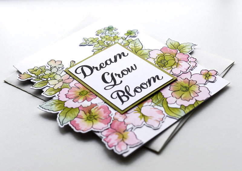 Blooming Florals with Custom Words Featuring the Elegant Alphabet Stamp Set
