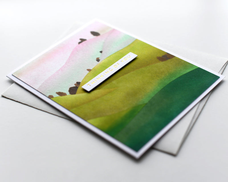 Creating a Modern Abstract Landscape Card with Stencils and Inks