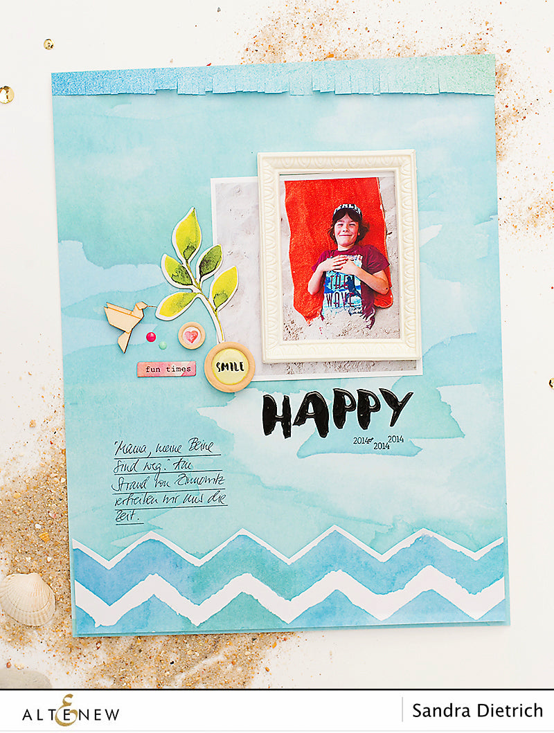 Scrapbook Layout Happy with Reflection Scrapbook Kit