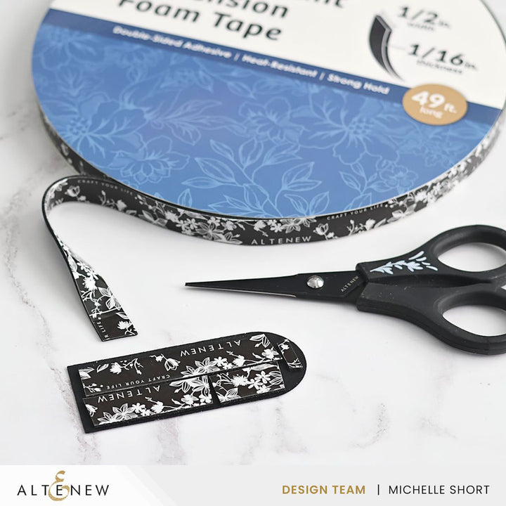 Black Instant Dimension Foam Tape - 1/16'' x 1/2'' x 15m - Altenew