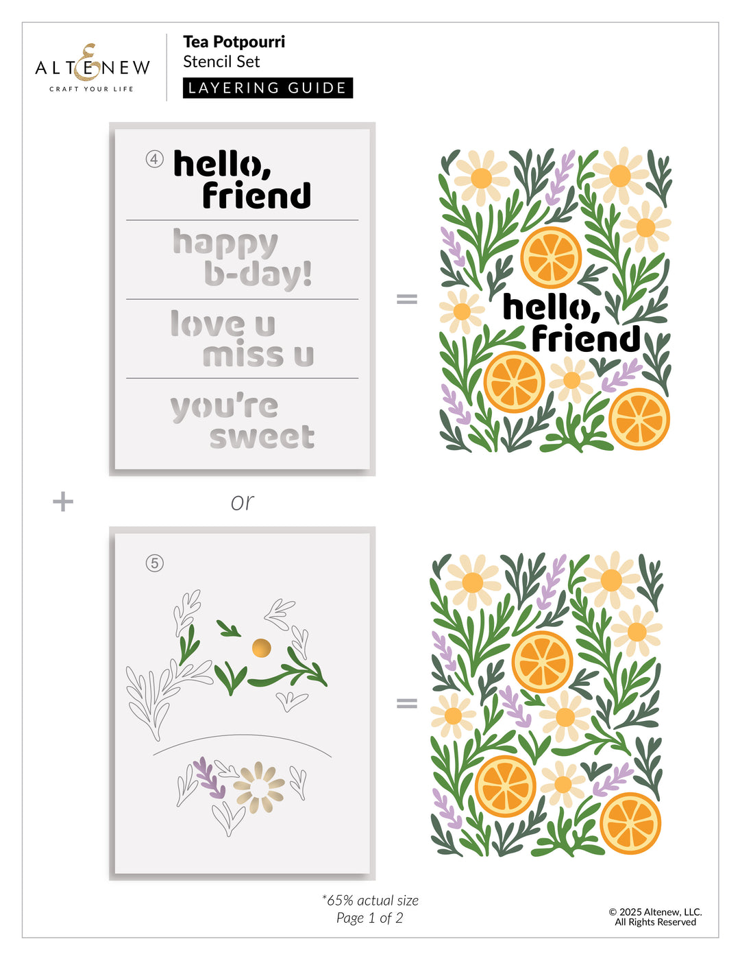Tea Potpourri Stencil Set (5 in 1)