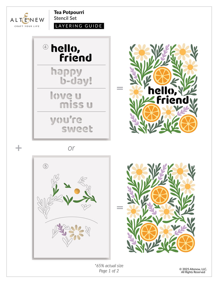 Tea Potpourri Stencil Set (5 in 1)