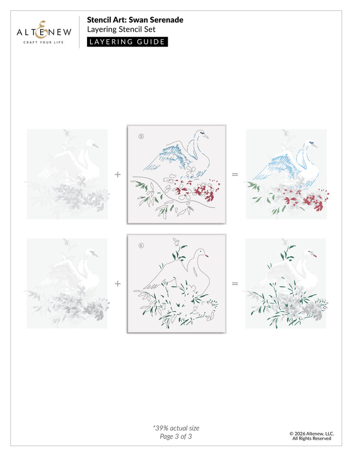 Stencil Art: Swan Serenade Layering Stencil Set (6 in 1) - Altenew