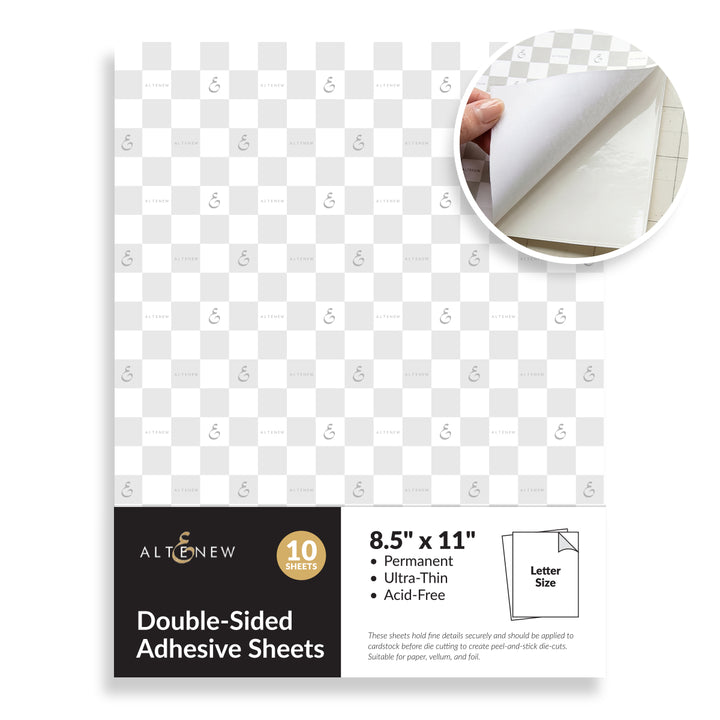 Double-sided Adhesive Sheets - 8.5" x 11" (10 sheets/set)