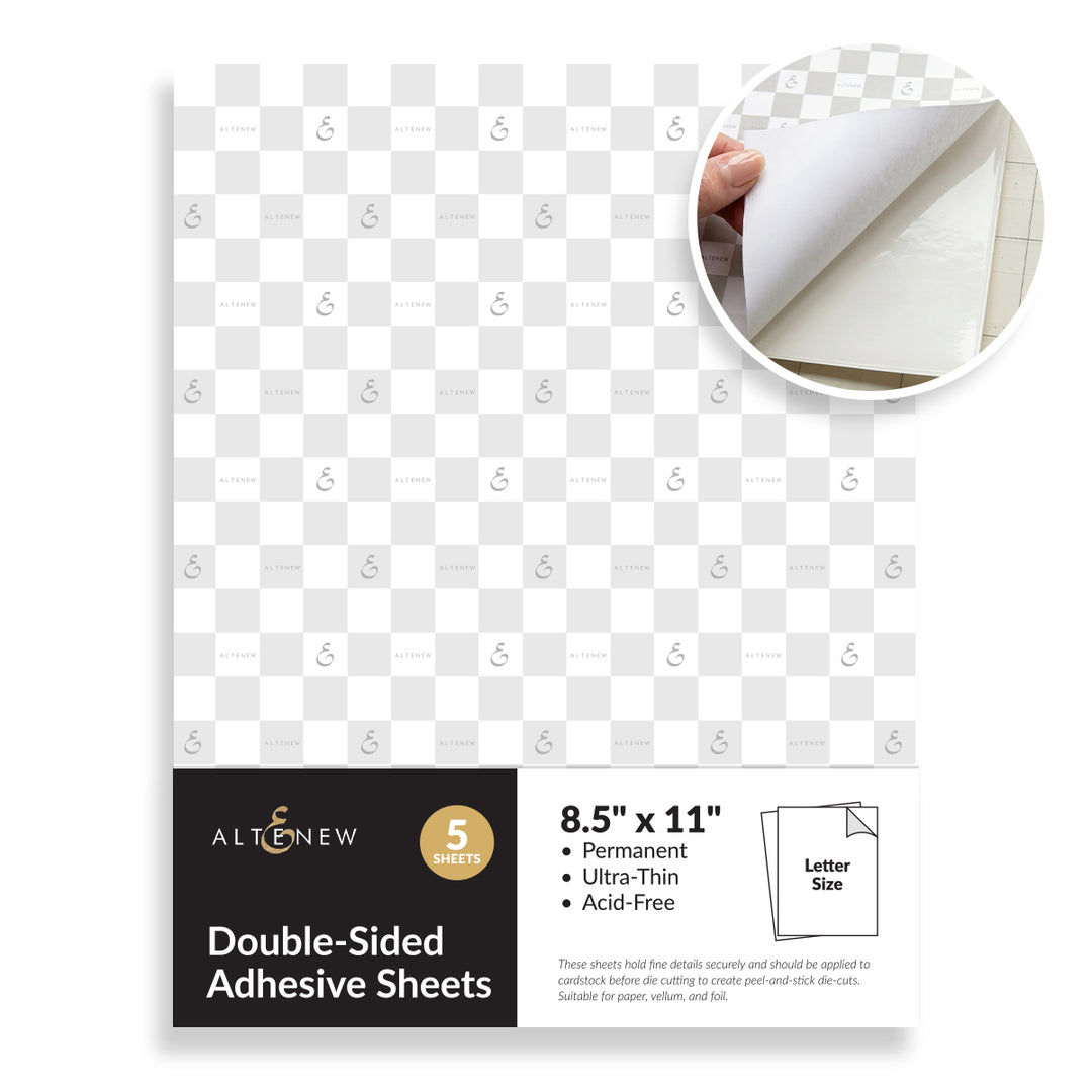 Double-sided Adhesive Sheets - 8.5" x 11" (5 sheets/set)