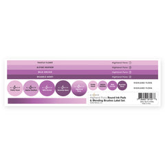 Round Ink Pads & Blending Brushes Label Set - Highland Flora