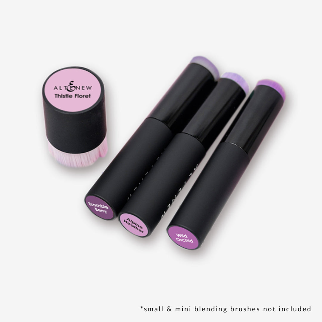 Round Ink Pads & Blending Brushes Label Set - Highland Flora