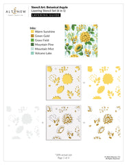 Stencil Art: Botanical Argyle Layering Stencil Set (6 in 1)