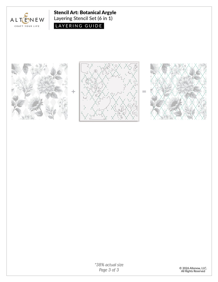 Stencil Art: Botanical Argyle Layering Stencil Set (6 in 1)