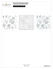 Stencil Art: Botanical Argyle Layering Stencil Set (6 in 1)