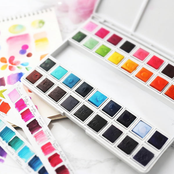 {"type":"root","children":[{"type":"paragraph","children":[{"type":"text","value":"Practice techniques with the Watercolor 36 Pan Set and Fine Watercolor Brushes."}]}]}