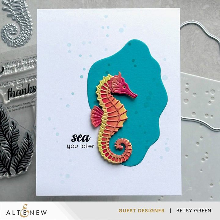Mini Delight: Graceful Seahorse Stamp & Die Set - Altenew