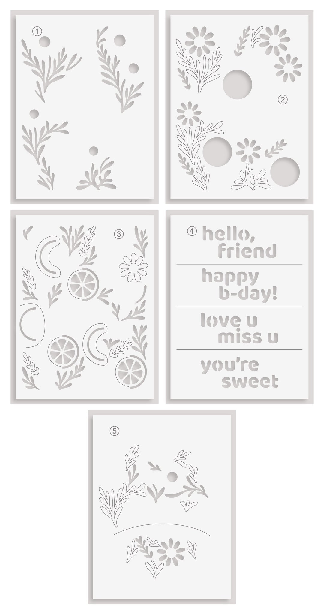 Tea Potpourri Stencil Set (5 in 1)