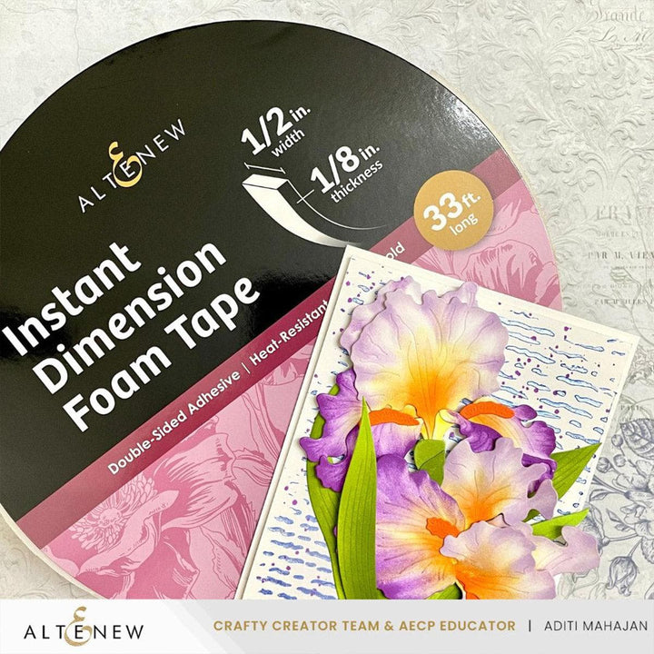 Instant Dimension Foam Tape - 1/8'' x 1/2'' x 10m