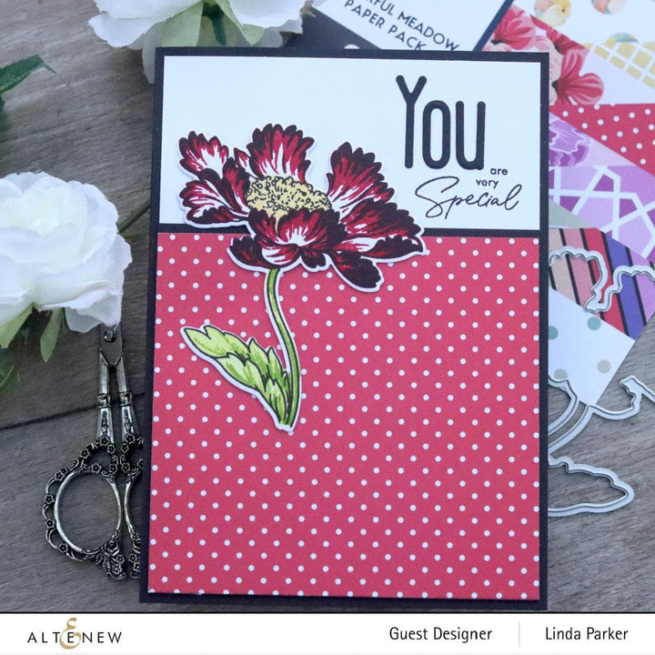 Altenew Build-A-Flower Set Build-A-Flower: Candystripe Cosmos Layering Stamp & Die Set