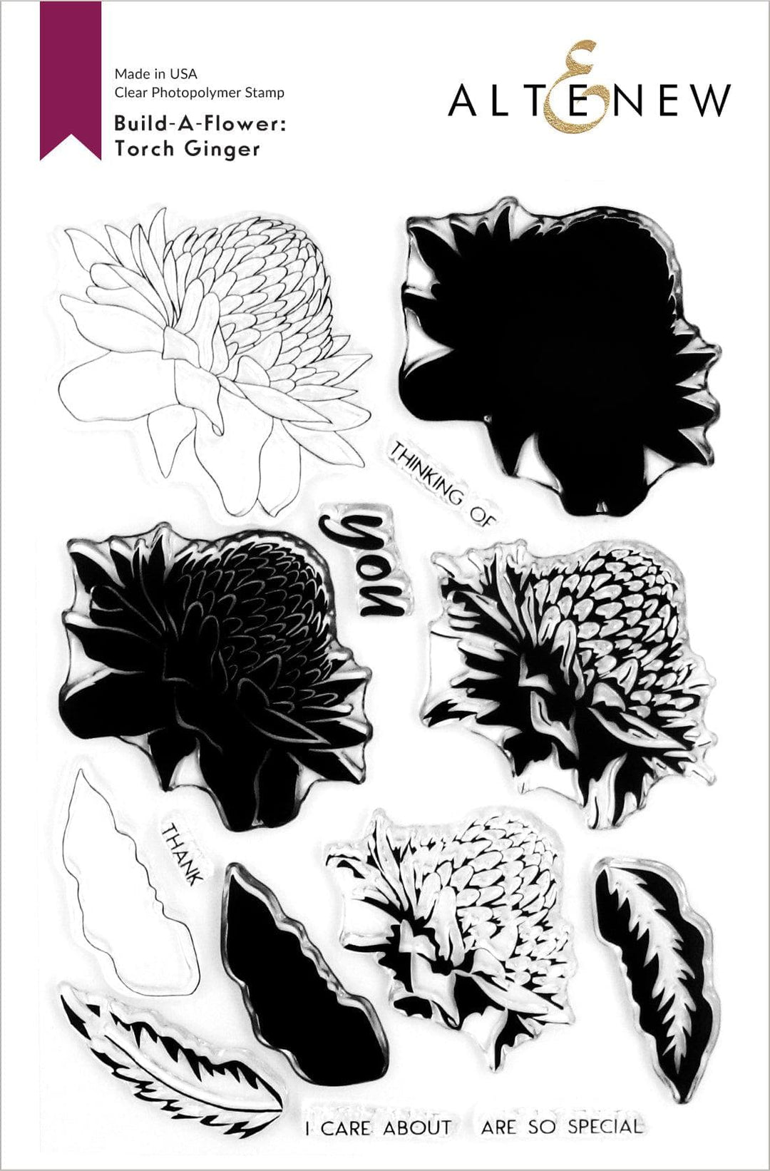 Altenew Build-A-Flower Set Build-A-Flower: Torch Ginger Layering Stamp & Die Set