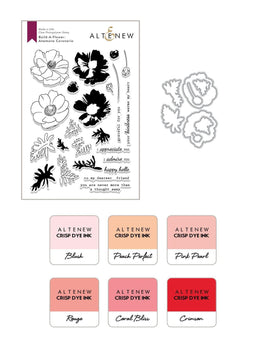 Altenew Build-A-Flower Set Build-A-Flower: Anemone Coronaria Layering Stamp & Die Set & Ink Bundle