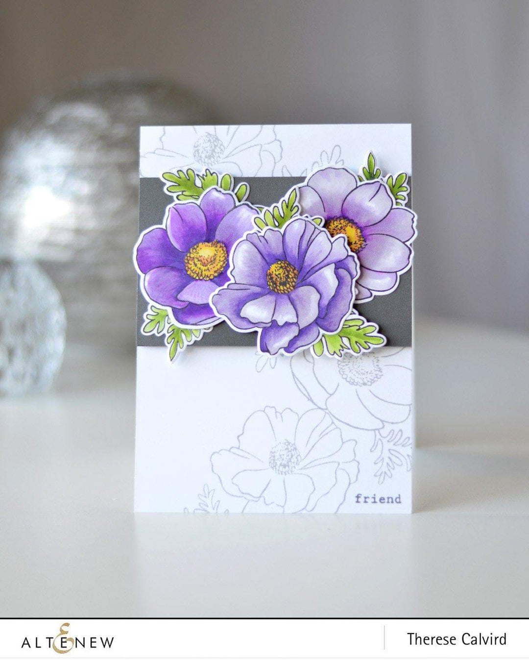 Altenew Build-A-Flower Set Build-A-Flower: Anemone Coronaria Layering Stamp & Die Set & Ink Bundle