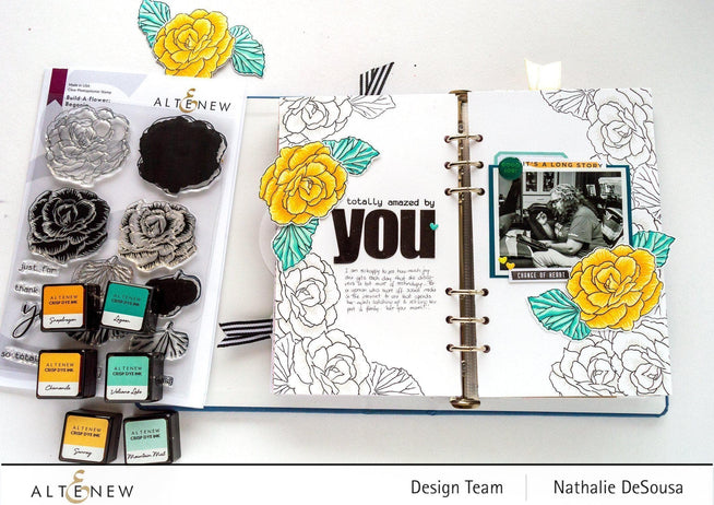 Altenew Build-A-Flower Set Build-A-Flower: Begonia Layering Stamp & Die Set & Ink Bundle