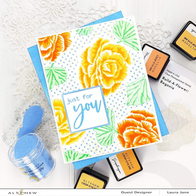 Altenew Build-A-Flower Set Build-A-Flower: Begonia Layering Stamp & Die Set & Ink Bundle