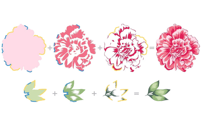 Altenew Build-A-Flower Set Build-A-Flower: Camellia Layering Stamp & Die Set