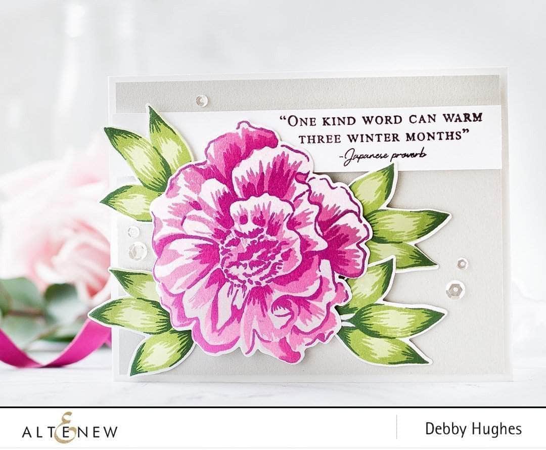 Altenew Build-A-Flower Set Build-A-Flower: Camellia Layering Stamp & Die Set & Ink Bundle